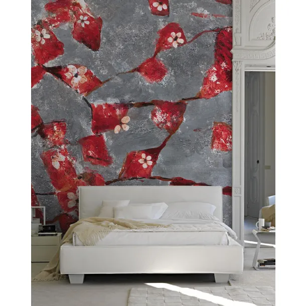 Artistic floral illustration wallpaper Cardinal by Inkiostro Bianco
