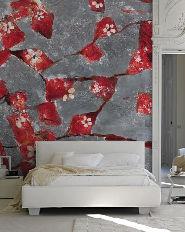 Artistic floral illustration wallpaper Cardinal by Inkiostro Bianco