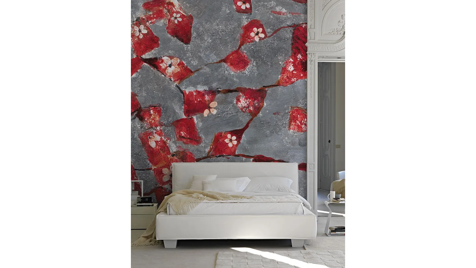 Artistic floral illustration wallpaper Cardinal by Inkiostro Bianco