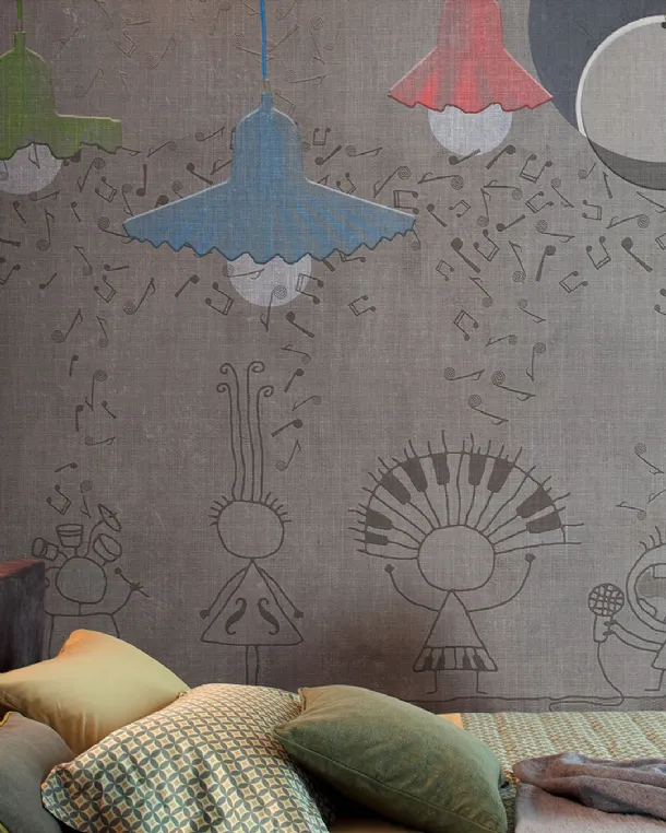 Children's fabric wallpaper Egg of Columbus by Inkiostro Bianco