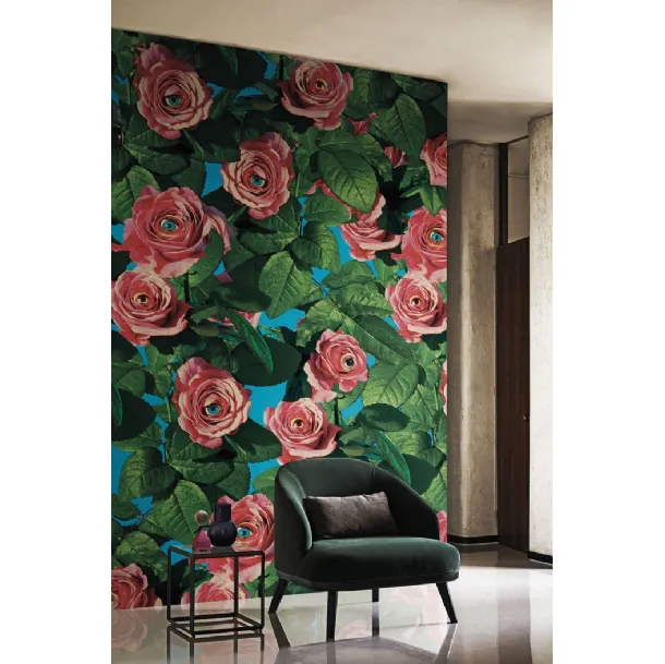Eyes & Roses Wallpaper by London Art