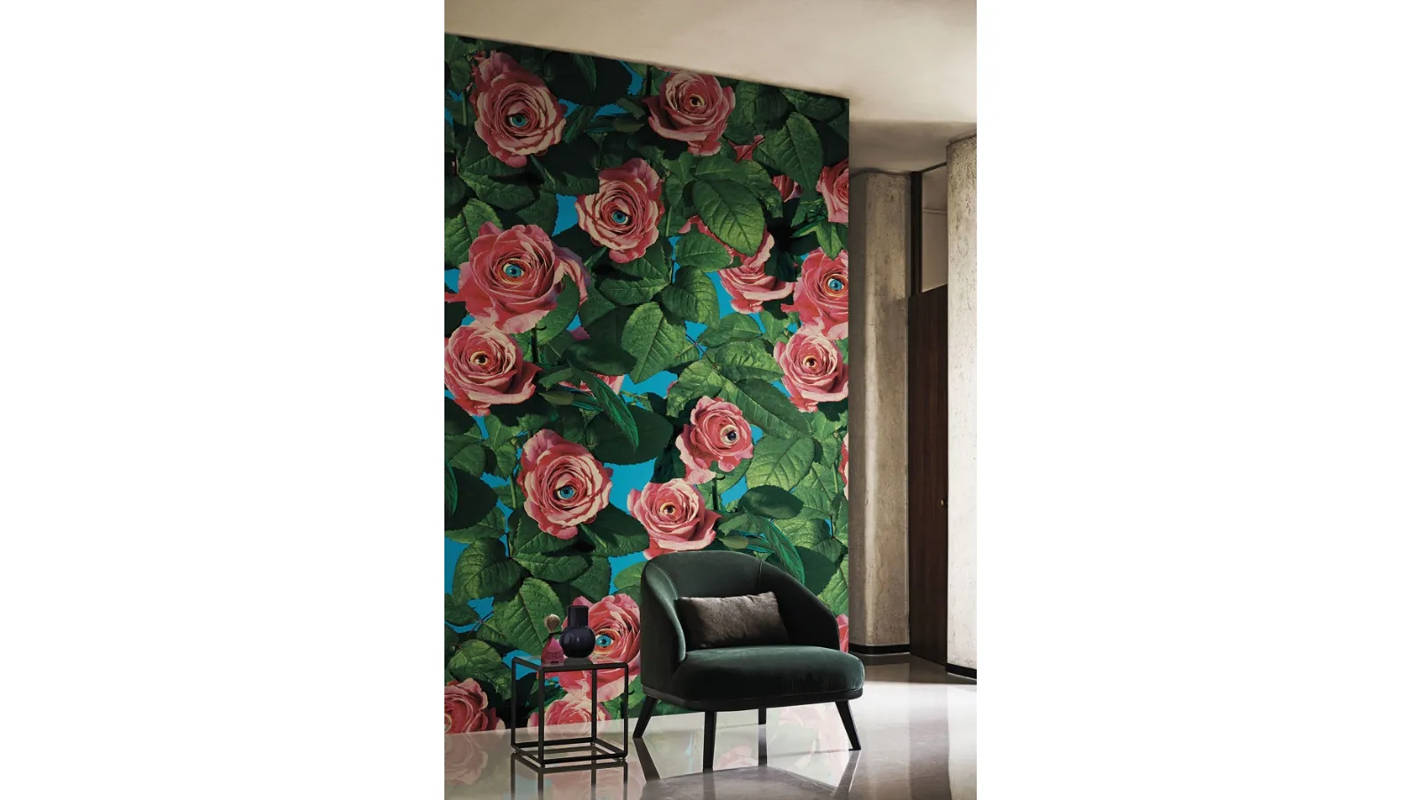 Eyes & Roses Wallpaper by London Art