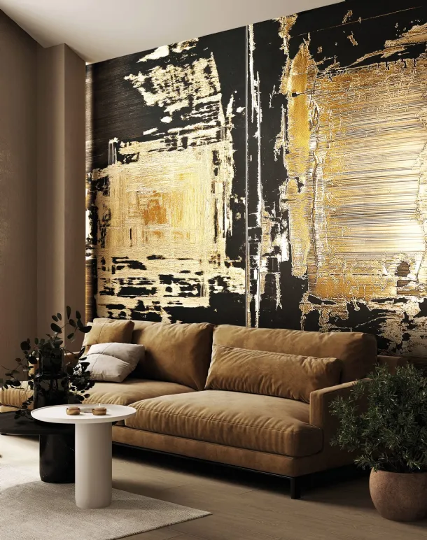 Gold Plaster Wallpaper by London Art