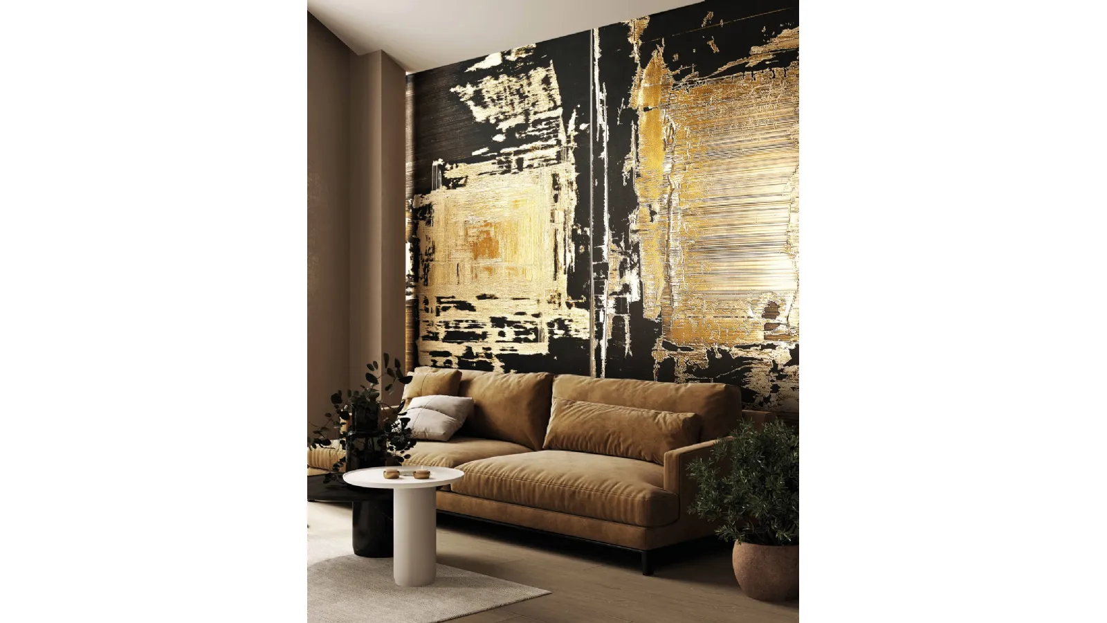 Gold Plaster Wallpaper by London Art