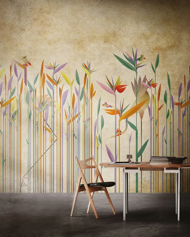 Floral-inspired wallpaper for children by Inkiostro Bianco