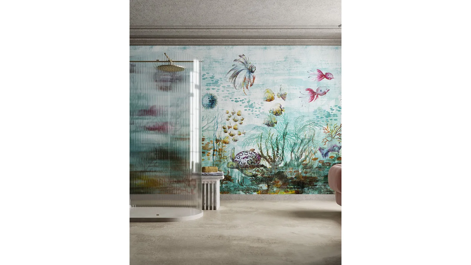Sea-themed wallpaper Haoma by Inkiostro Bianco