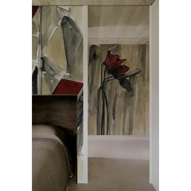 Floral wallpaper Lillu Arrùbiu by Wall&Decò