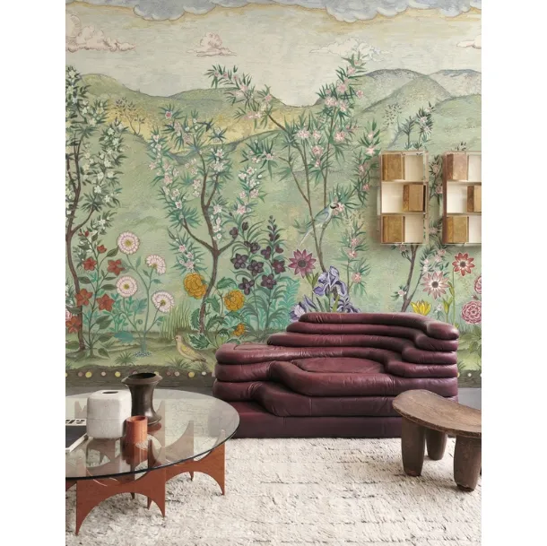 Naif floral meadow wallpaper by Wall&Decò