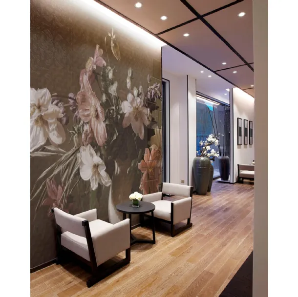Noblesse Oblige wallpaper with floral illustration by Inkiostro Bianco