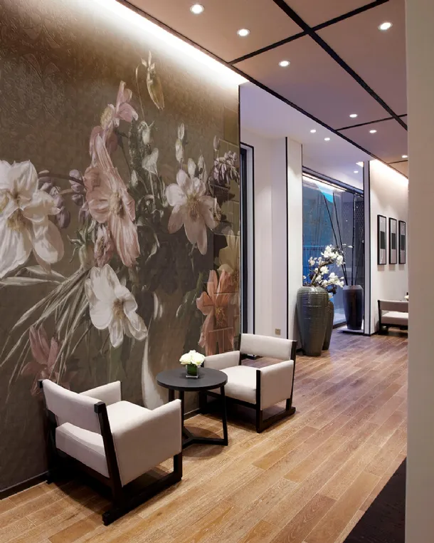 Noblesse Oblige wallpaper with floral illustration by Inkiostro Bianco