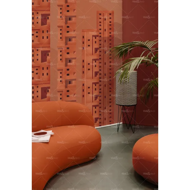 Vinyl-backed wallpaper Terracotta by Wall&Decò
