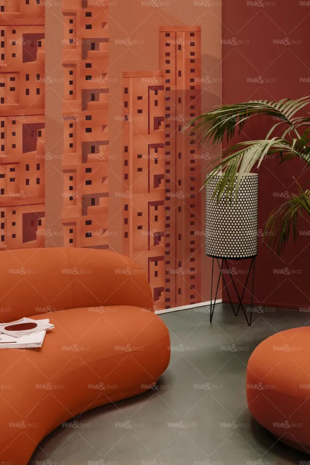 Vinyl-backed wallpaper Terracotta by Wall&Decò