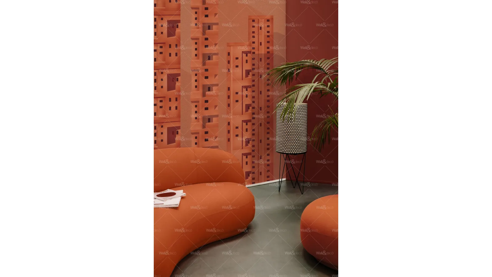 Vinyl-backed wallpaper Terracotta by Wall&Decò