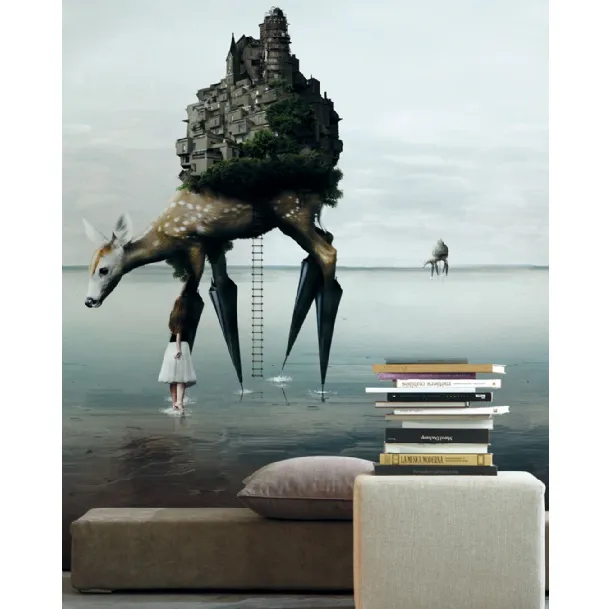 Wallpaper with artistic illustration The Migration by Inkiostro Bianco