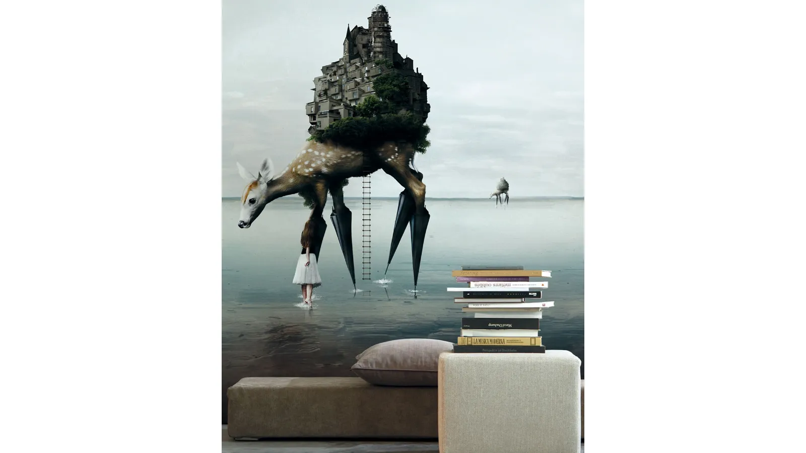 Wallpaper with artistic illustration The Migration by Inkiostro Bianco