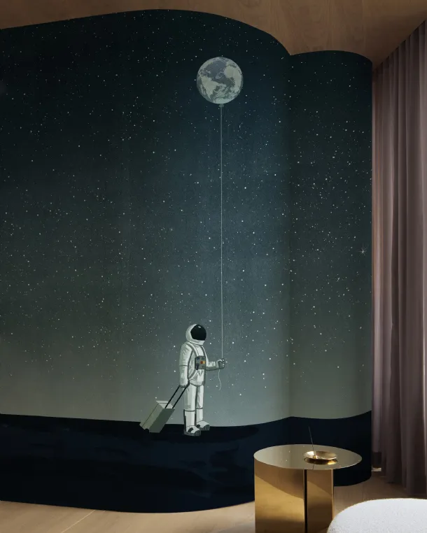 Walking with the Moon wallpaper by Wall&Decò