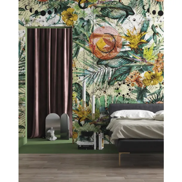 Tropical-inspired illustration wallpaper Zodiac by Inkiostro Bianco