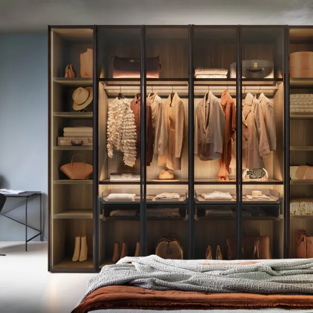 Wardrobe with bookcase doors Alterna SM2504 by Zalf