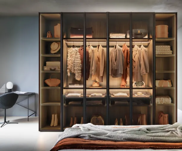 Wardrobe with bookcase doors Alterna SM2504 by Zalf