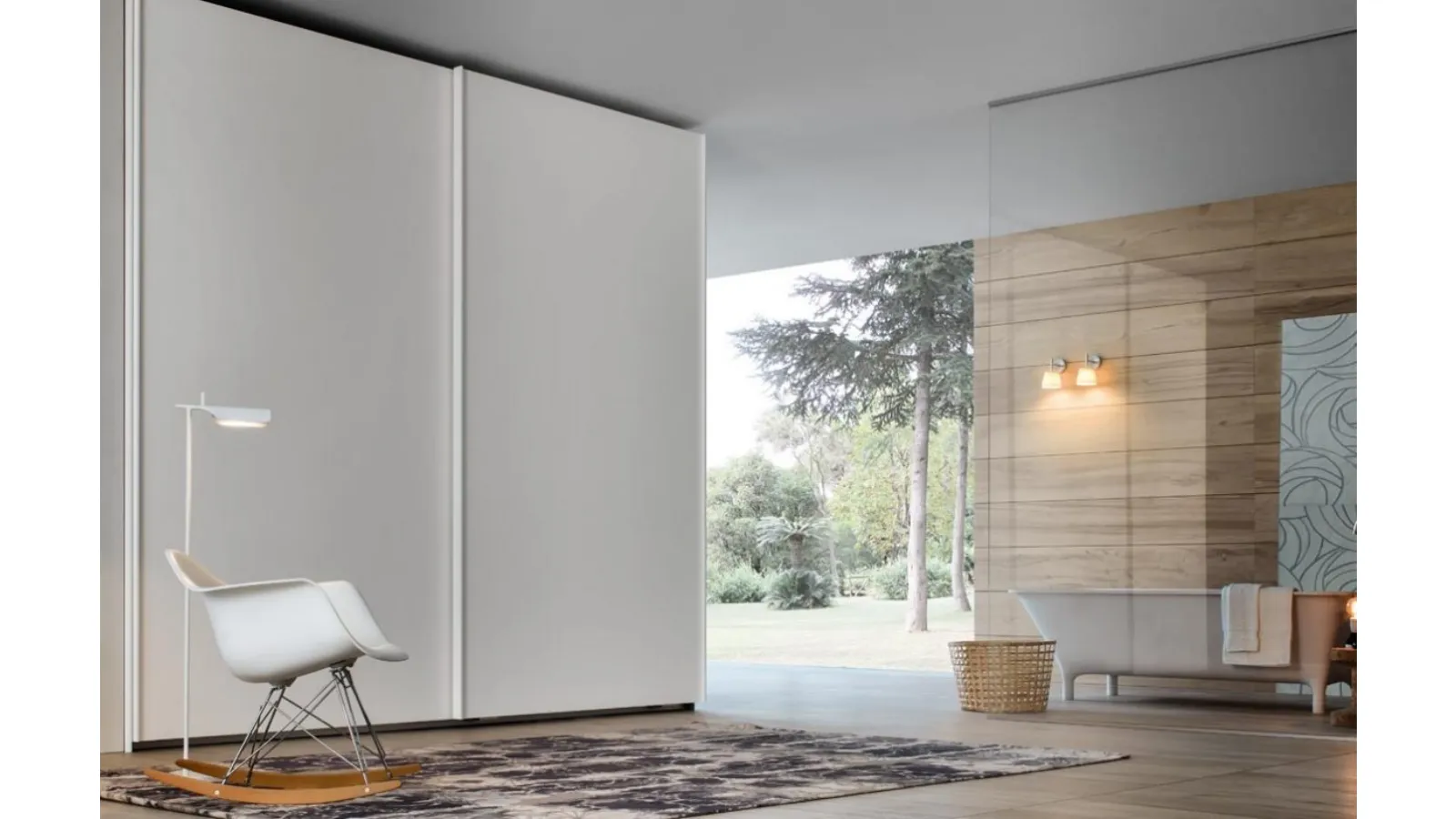 Arizona wardrobe with sliding doors, matte lacquered by Giellesse