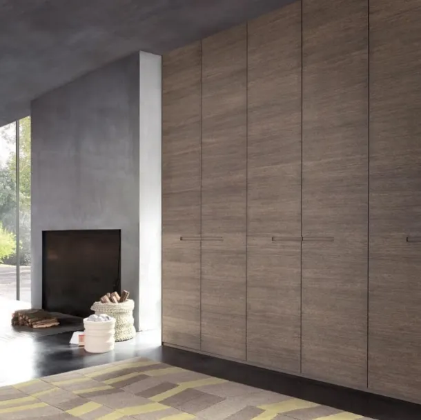 Atlantic wardrobe in oak with hinged doors by Giellesse