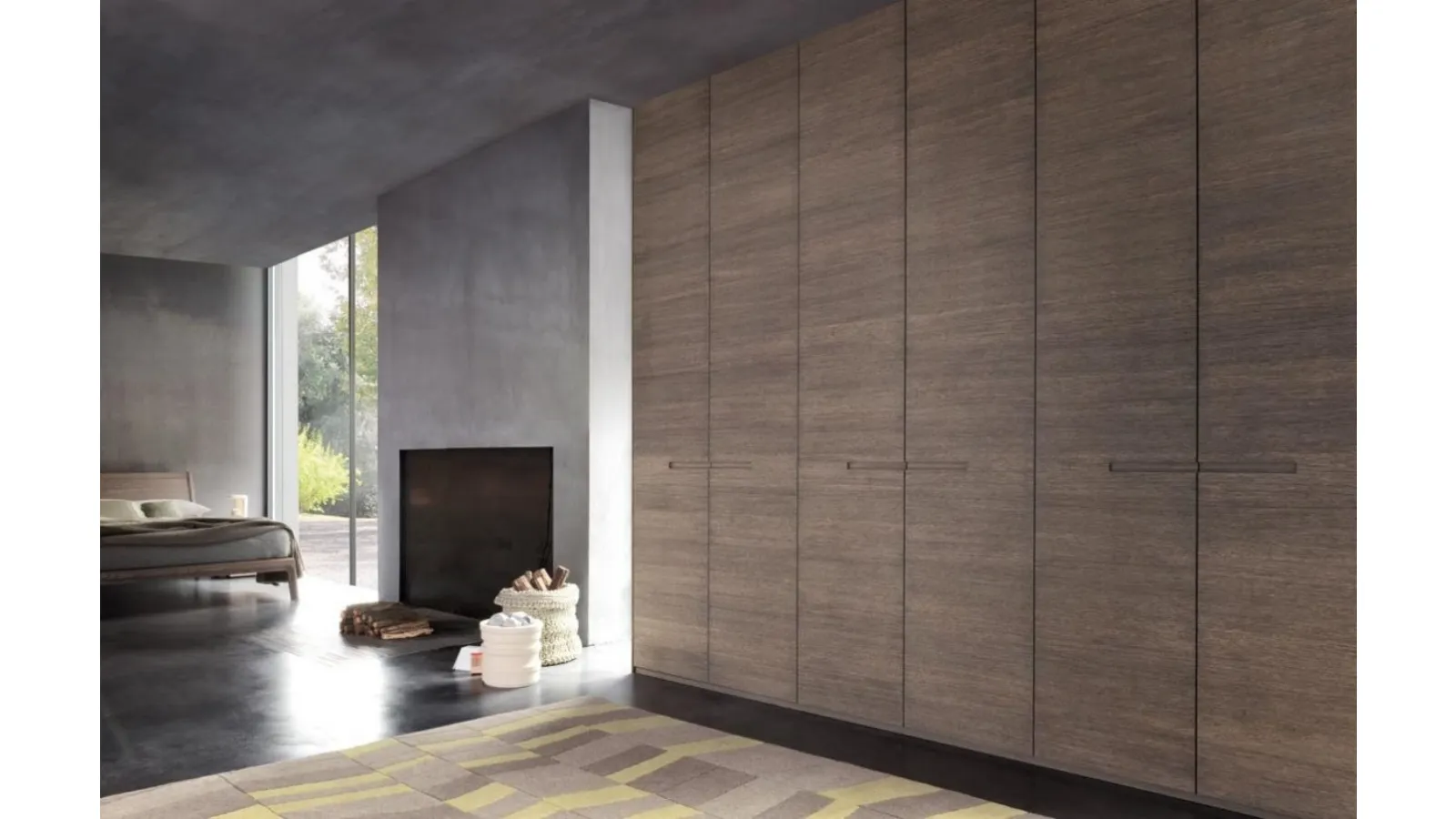 Atlantic wardrobe in oak with hinged doors by Giellesse