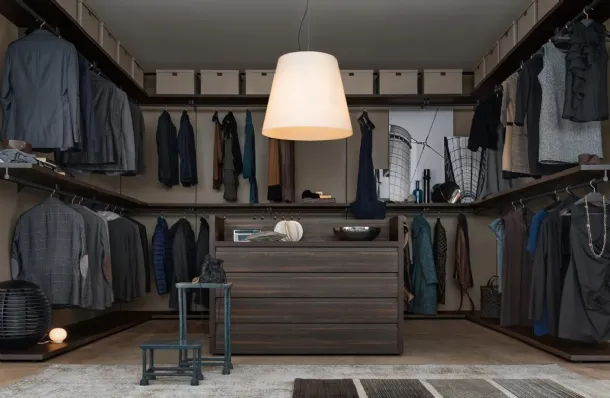 Walk-in Closet Cabin 02 in melamine wood effect by Giellesse