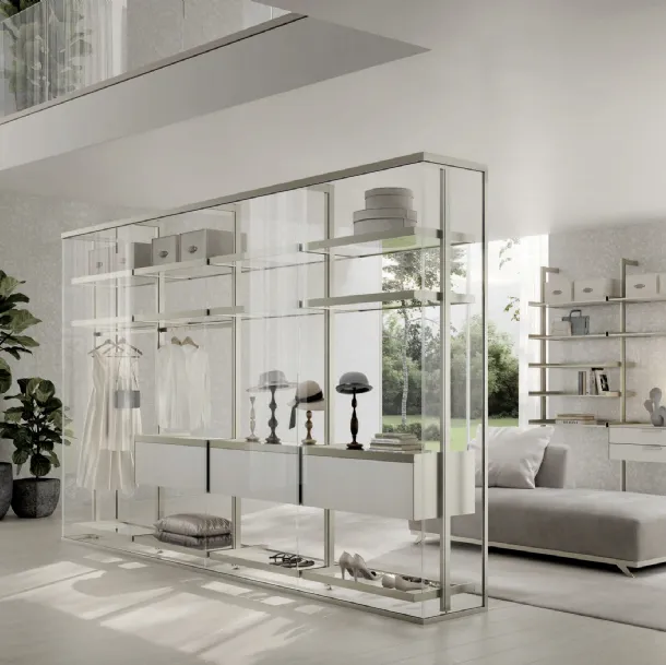 Venere comp 303 wardrobe in lacquered finish and glass by Doal