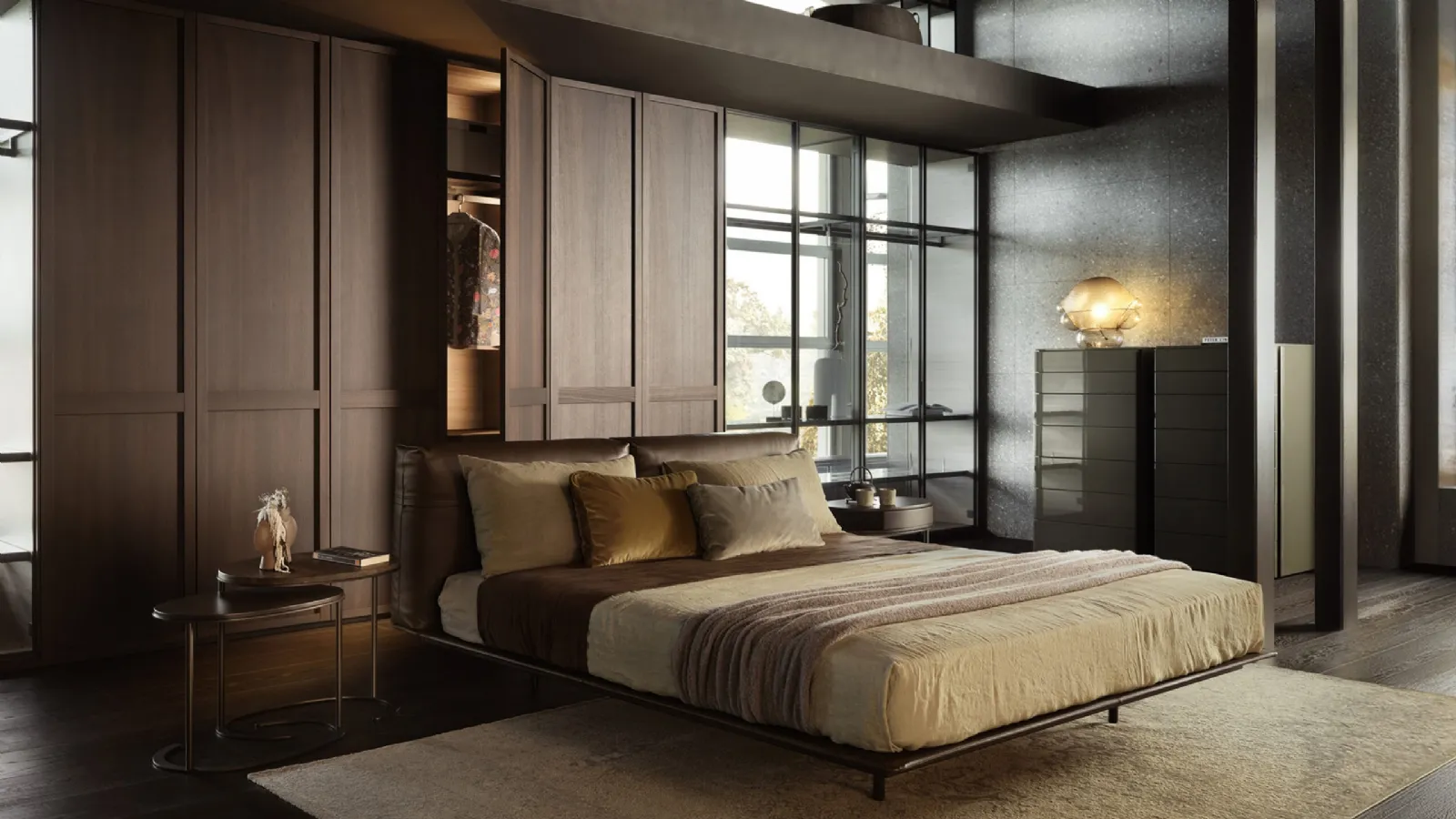 Oak wardrobe with hinged doors Domo by Lema
