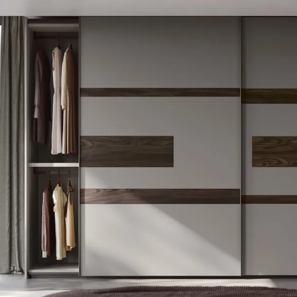 Wardrobe with sliding doors and TV stand Emotion by Fimar