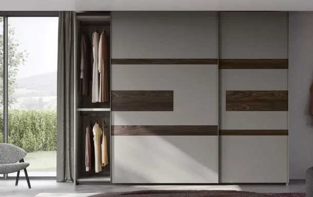 Wardrobe with sliding doors and TV stand Emotion by Fimar