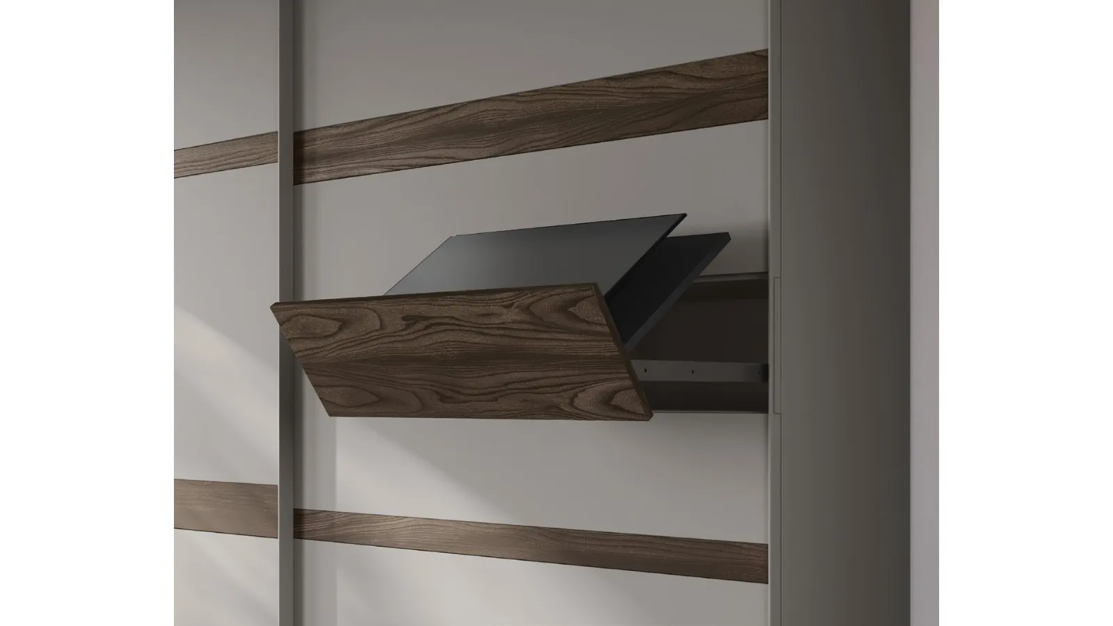 Wardrobe with sliding doors and TV stand Emotion by Fimar
