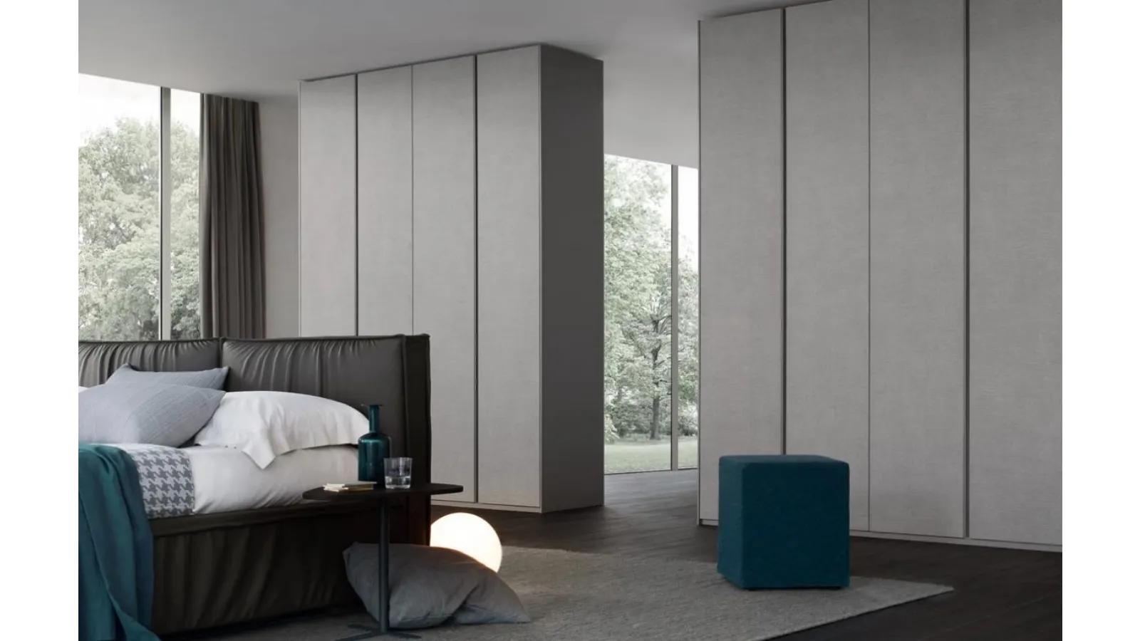 Wardrobe with hinged doors Glide Graytex by Giellesse