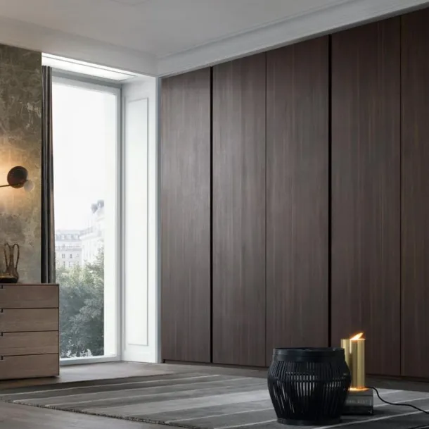 Groove Wardrobe in Thermally Treated Oak by Giellesse