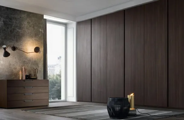 Groove Wardrobe in Thermally Treated Oak by Giellesse