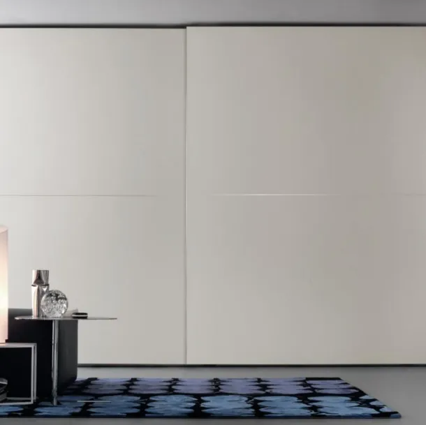 Wardrobe with sliding doors Heron lacquered in matte white by Giellesse