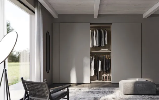 Design wardrobe with sliding door Line by Fimar
