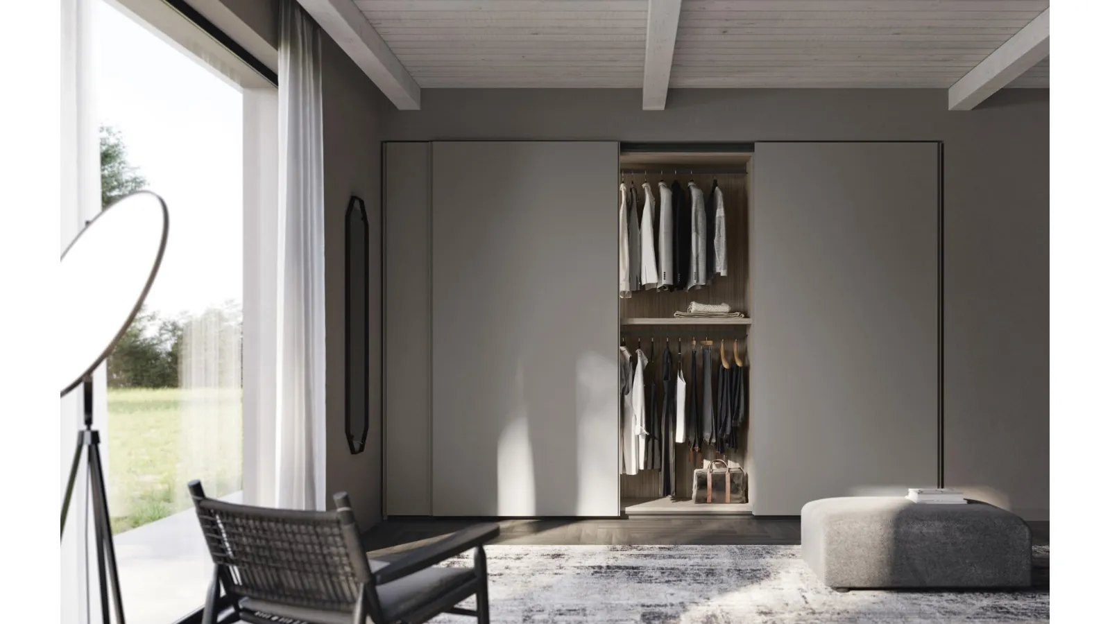 Design wardrobe with sliding door Line by Fimar