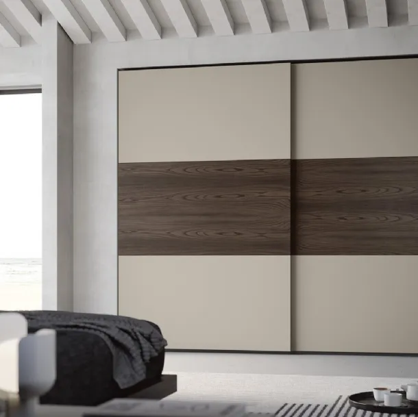 Wardrobe with sliding door Max4 in matte lacquer and Fimar essence