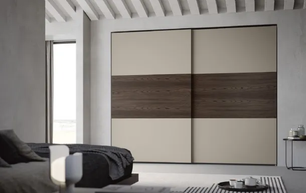 Wardrobe with sliding door Max4 in matte lacquer and Fimar essence