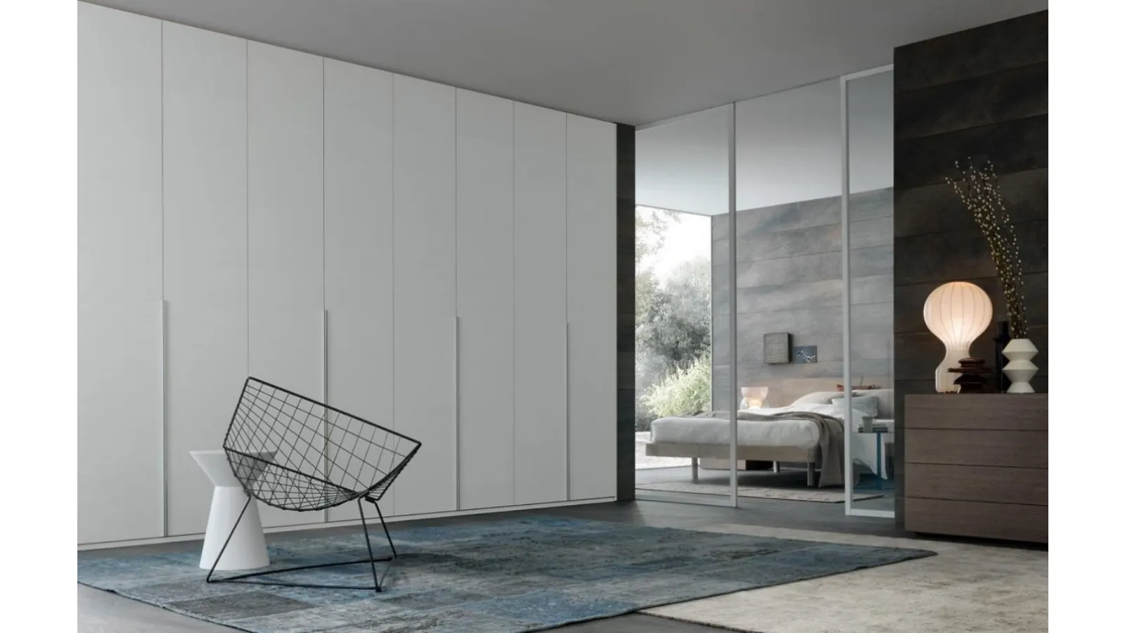 Wardrobe with swing doors Outdoor lacquered Matte White by Giellesse