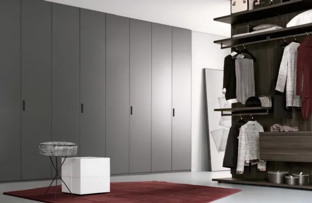 Pacific wardrobe with hinged doors, matte lacquered by Giellesse