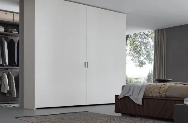 Wardrobe with sliding doors in Pacific White lacquered finish by Giellesse