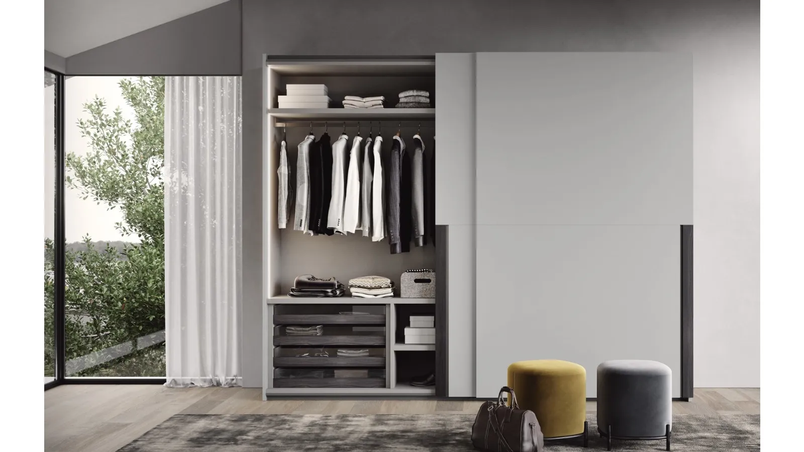 Wardrobe with sliding door Segno di Fimar