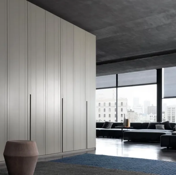 Wardrobe with hinged doors Stripe matte lacquered Stripe by Giellesse