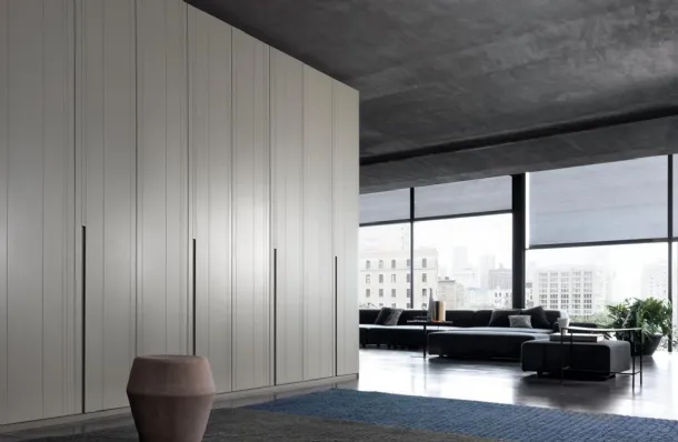 Wardrobe with hinged doors Stripe matte lacquered Stripe by Giellesse