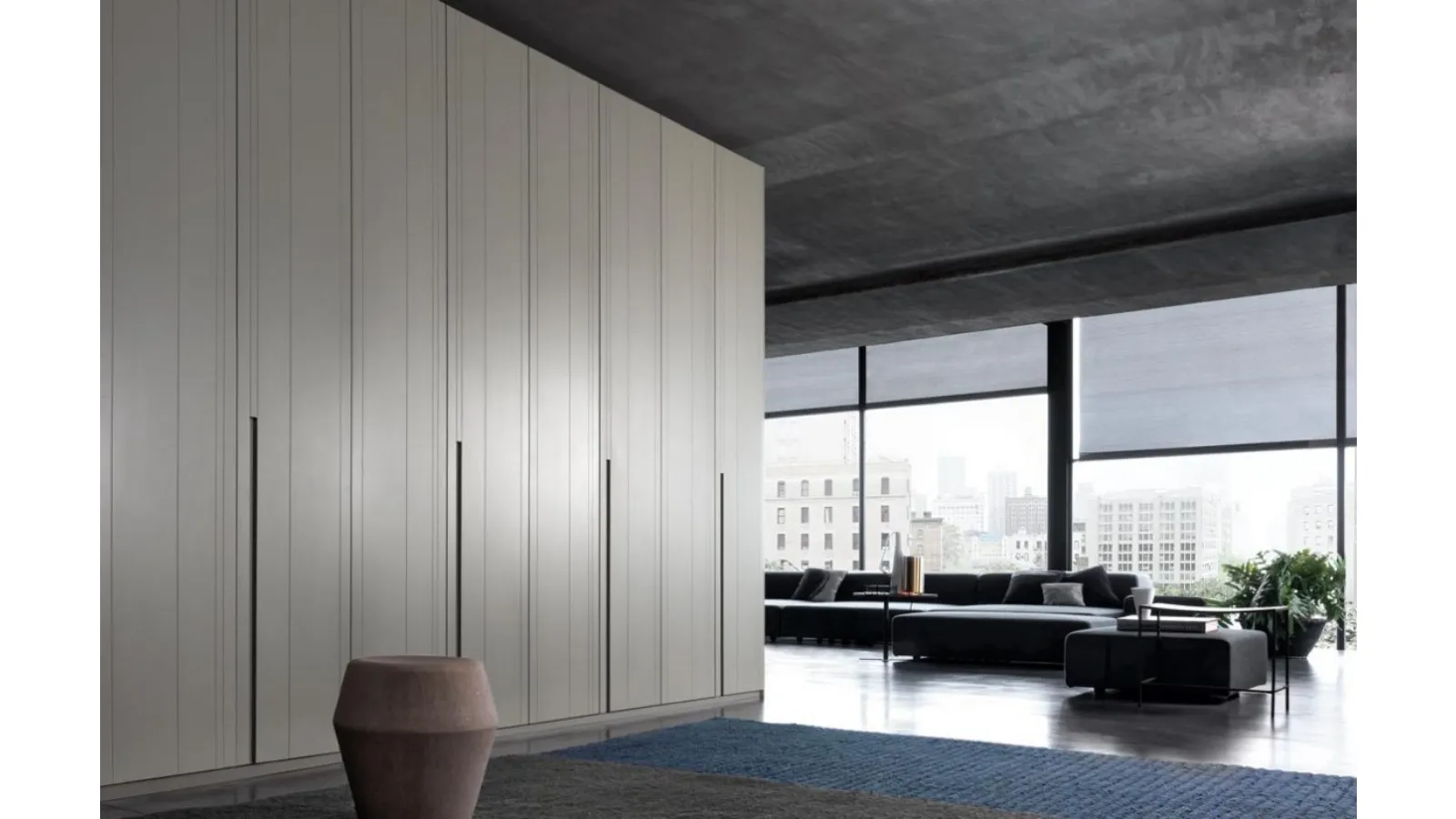 Wardrobe with hinged doors Stripe matte lacquered Stripe by Giellesse