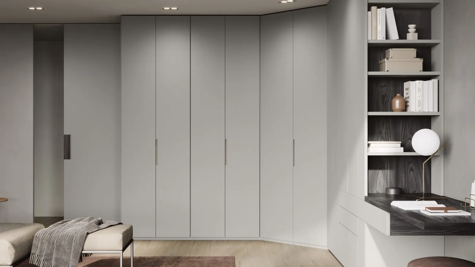 Corner wardrobe with hinged door Fimar trim