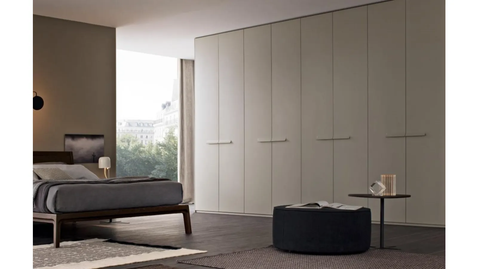 Wardrobe with hinged doors Wave matte lacquered by Giellesse